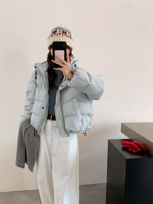 Pinghu Shuanglin 2025 New Model 95 White Duck down Hooded down Jacket for Women, Korean Style, Loose Fit, Thickened for Warmth Pinghu Shuanglin 2025 New Model 95 White Duck down Hooded down Jacket for Women, Korean Style, Loose Fit, Thickened for Warmth