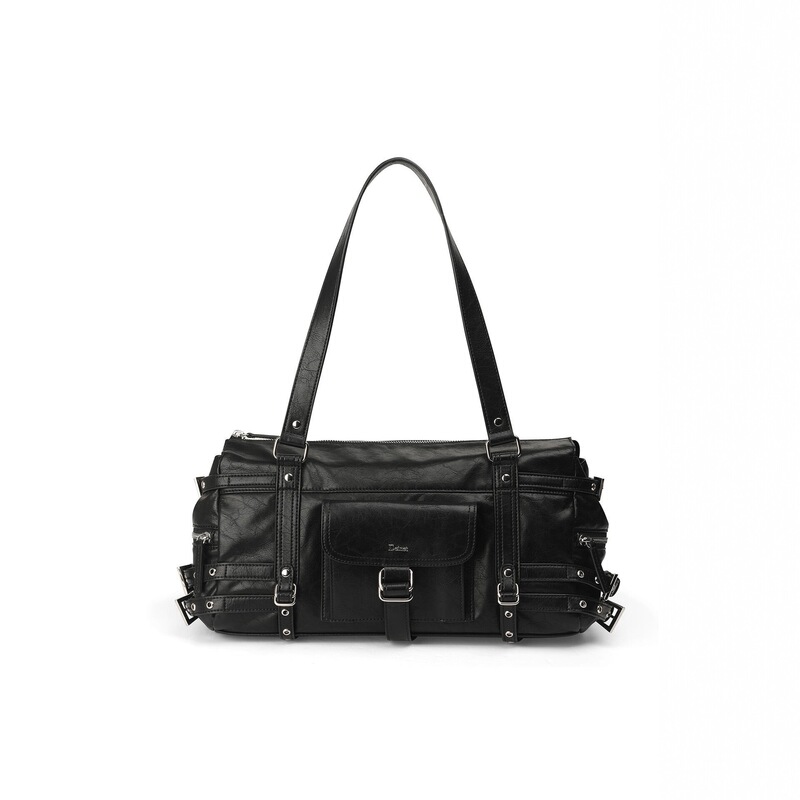 Deinet Korean Designer Brand 2026 Spring Collection Rivet Cool Girl Style Motorcycle Bag Single Shoulder Underarm Bag Deinet Korean Designer Brand 2026 Spring Collection Rivet Cool Girl Style Motorcycle Bag Single Shoulder Underarm Bag