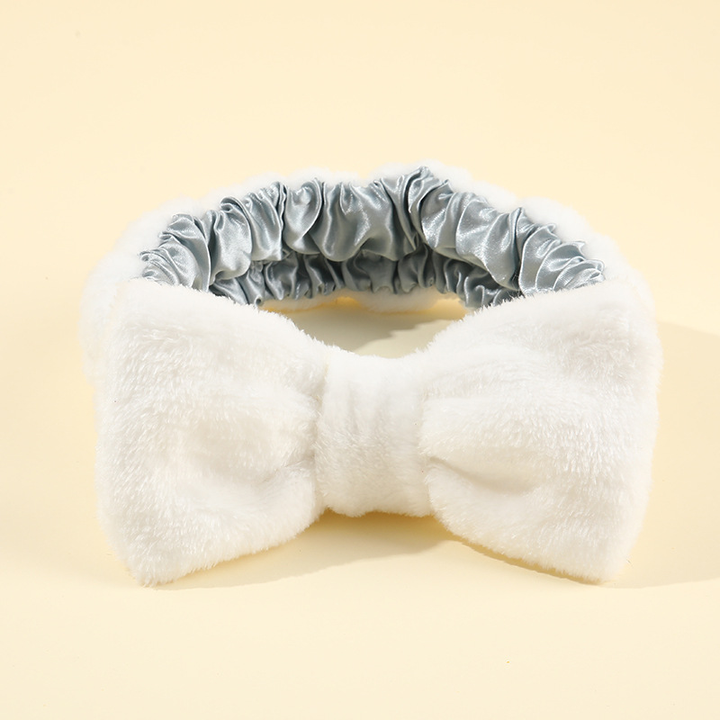 Temu transfronterizo color sólido gran arco correa de cabello máscara de lavado de la mujer correa de cabello rosa lindos joyas para el cabello