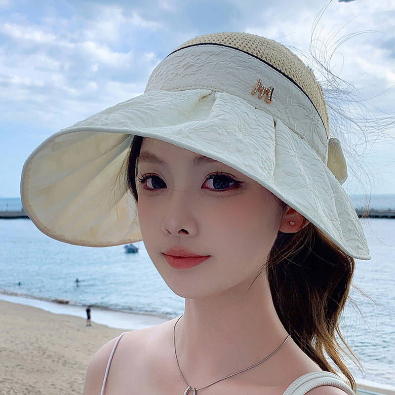 Women's Sun Visor Hat Stylish Travel Beach Sun Protection Hat_voghion.com