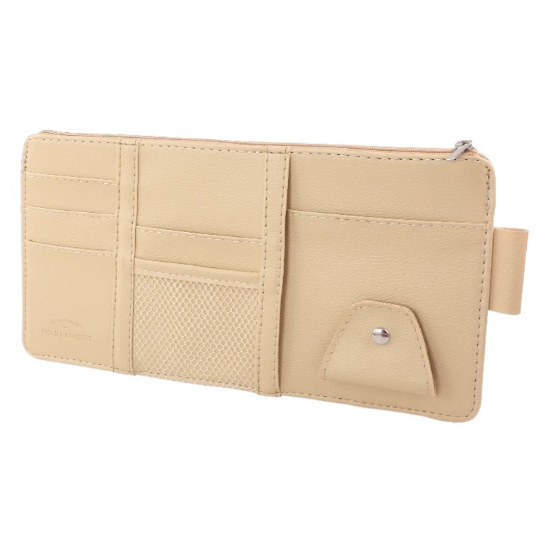 Cross-Border Car Sun Visor Storage Bag, Multifunctional, Creative, Simple Car Card Holder, Document Holder, Car Interior Glasses Holder