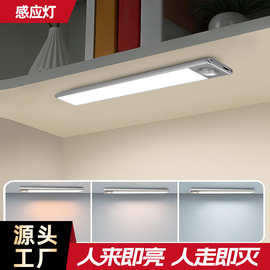 跨境热销侧发光人体感应小夜灯LED智能长条充电橱柜灯衣柜灯柔光