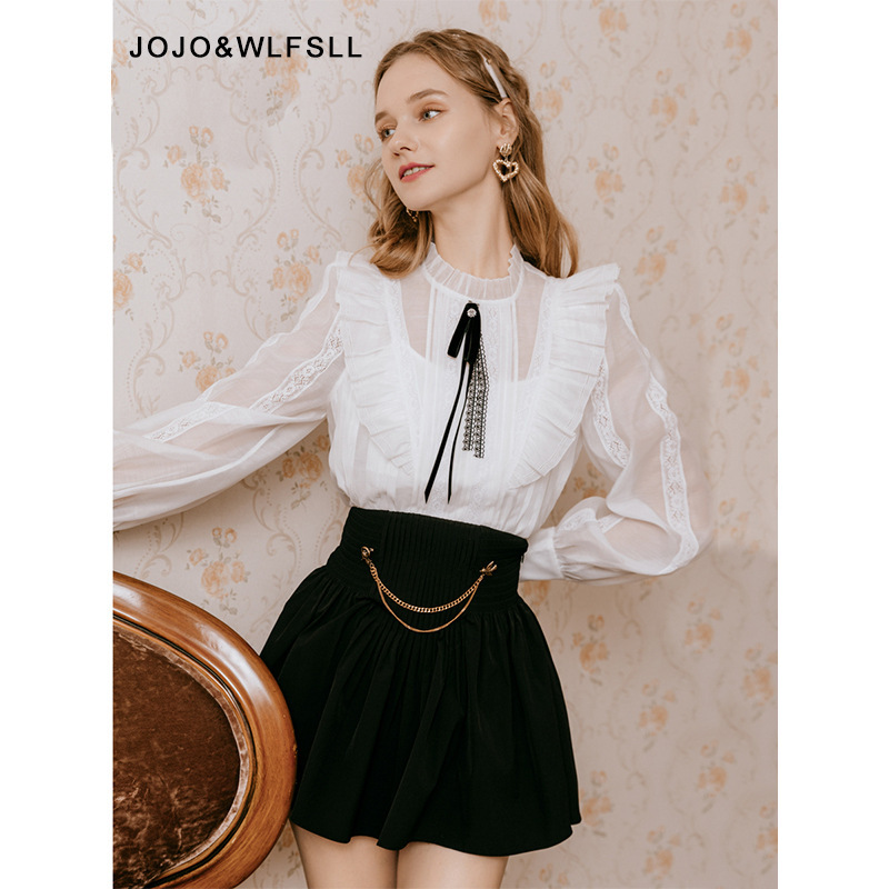 In Stock Gourcuff Princess Anne Series 2026 Spring New Romantic Ruffled Lace Inner Shirt for Women