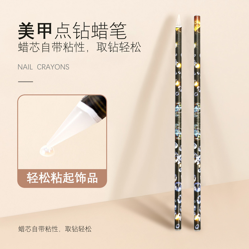 Nail Art Rhinestone Pen Tool, Rhinestone Wax Pen, Rhinestone Suction Pen, Diamond-Studded Small Nail Sticker Tool, Durable and Highly Adhesive
