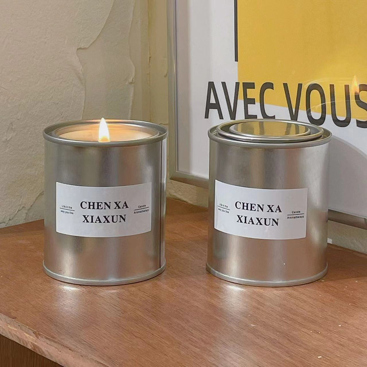 (Silver can and iron can) Creative ins style scented candle home bedroom fragrance ornaments atmosphere gift