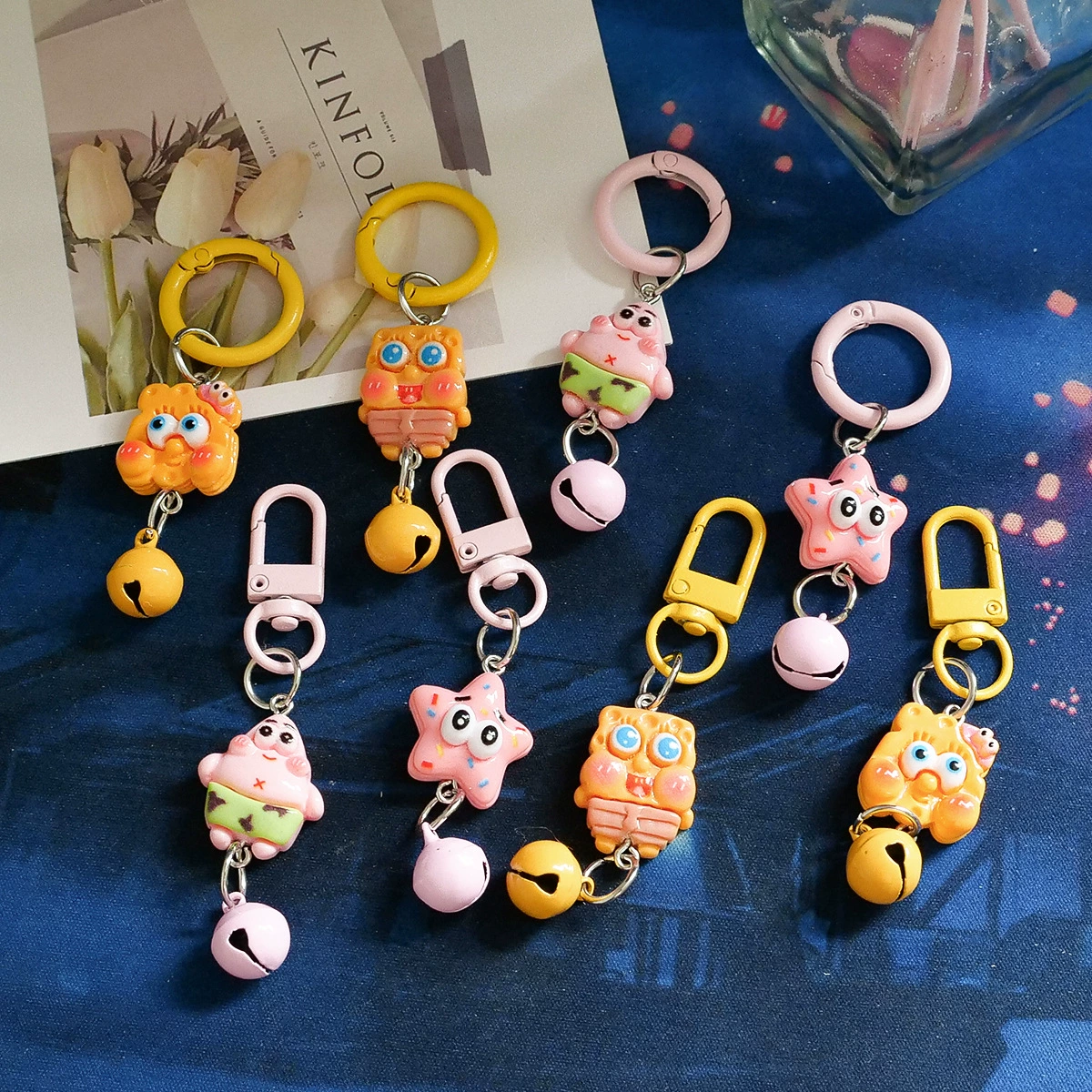 Популярный губка детская звезда брелок милый мультфильм Смола кулон девушка школьная сумка аксессуары подарок подругам