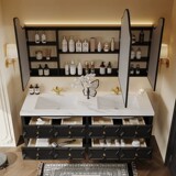 Французский ретро-дубовый шкаф комбинированный напольный напольный шкаф для раковины раковина раковина