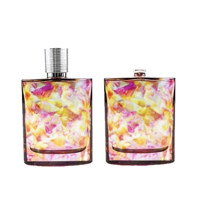 wp100ml カラフルでユニークなガラス製の正方形の香水瓶、スプレーボトル、空瓶、キャップと組み合わせることができます|undefined