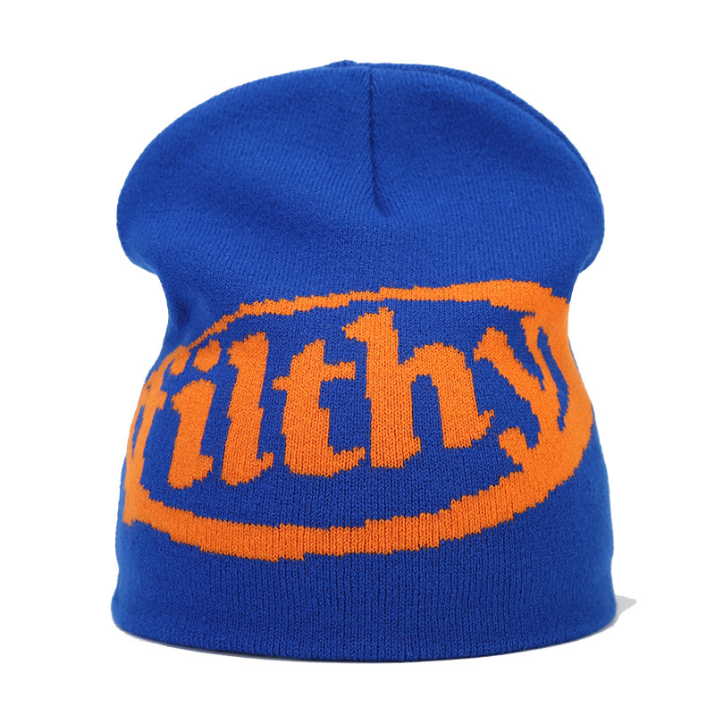 Neuer Jacquard-Strickpullover mit Buchstaben für Männer und Frauen, winddichte Ohrenschutzmütze für den Außenbereich im Herbst und Winter_voghion.com