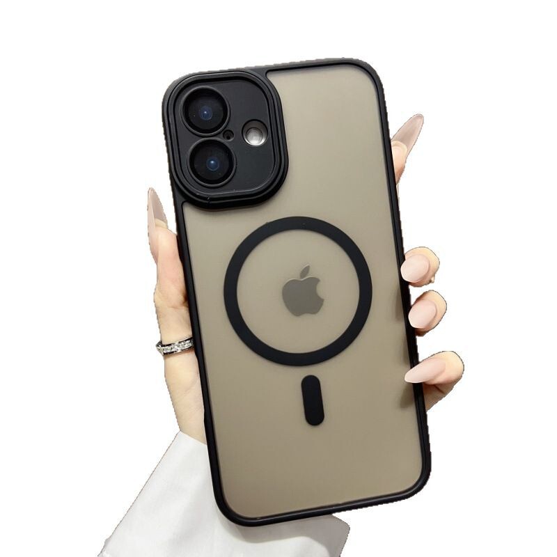 越境対応 Apple 17雅盾 マット肌触り マグネット式スマホケース iPhone16 全面保護レンズフィルム付きケース|undefined