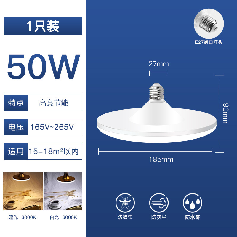 LED UFO lámpara de presión amplia personalizada e27 bombilla de tornillo de alta potencia ahorro de energía lámpara de lámpara de lámpara de iluminación doméstica UFO lámpara