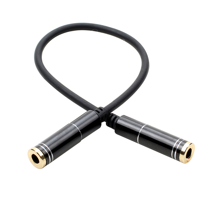 3.5mm镀金4节母对母音频直通延长对接线手机耳机线连接加长转接头