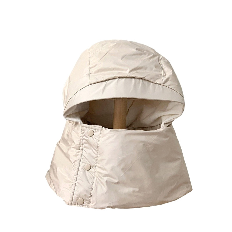 Botón sombrero para mujeres otoño y invierno estudiantes parejas de moda guobertico caliente en un sombrero de algodón de plumón para montar gorras protectoras de orejas