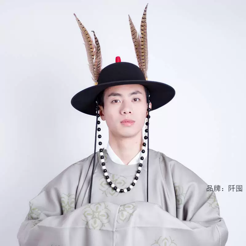 Ming-made Hanfu мужская Королевская гвардия черная большая круглая шляпа халат с круглым вырезом аксессуары для боевых искусств для взрослых летающая тарелка шлем пара путешествия