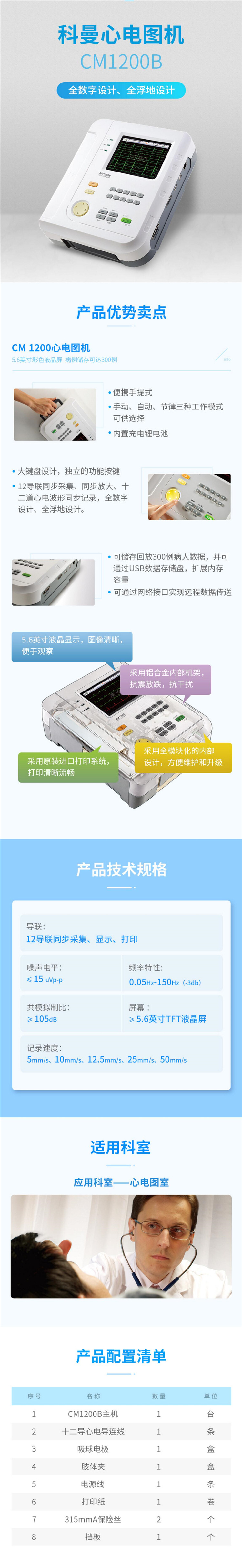CM1200B十二道心电图机详情1