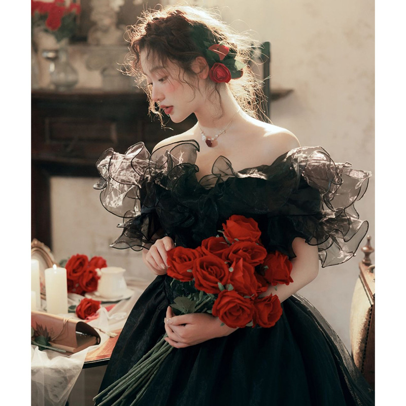 Black Evening Dress Photo Studio Photo Theme Photography Wedding Engagement Wedding Photo Dress Couple Dress Photo Evening Dress