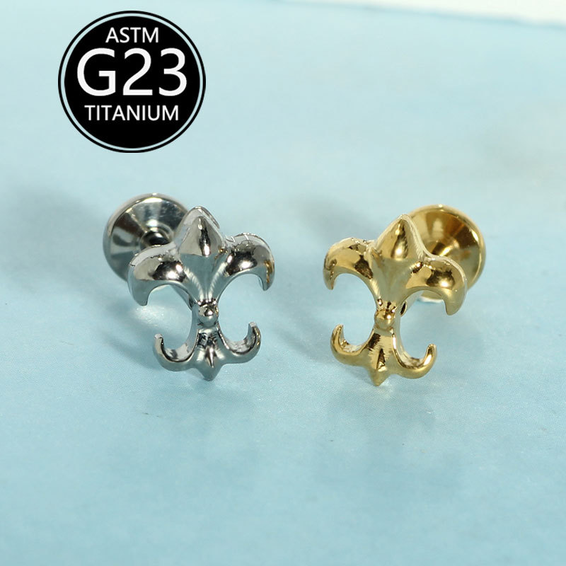 Labret piercing jewelry detail image