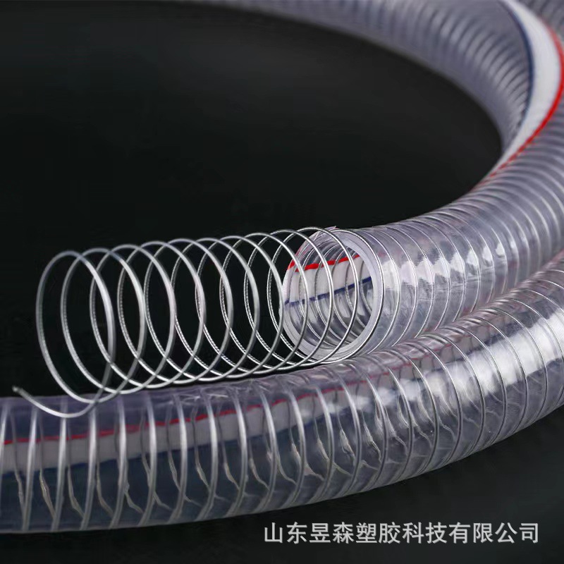 农用工业100mmPVC透明钢丝软管水泵吸水钢丝软管输水排水钢丝管