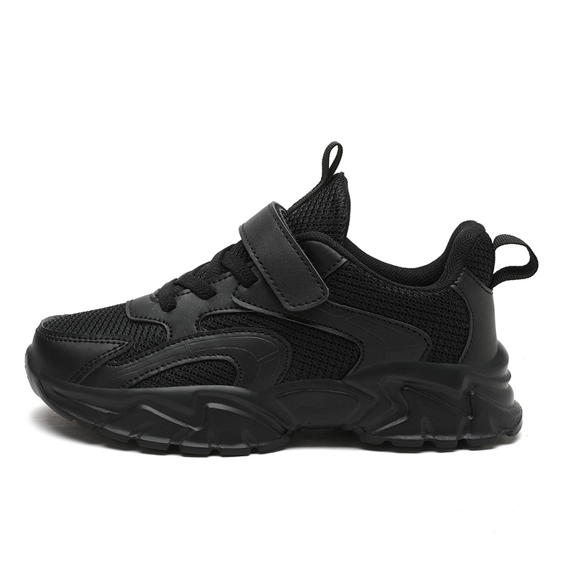 Calzado deportivo para niños Calzado deportivo de moda para niños Malla Zhongda Calzado deportivo para niños Four Seasons Campus Leather Small Black