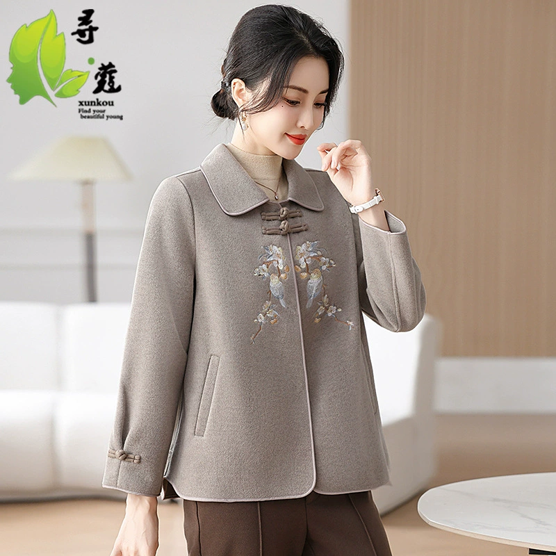 2024 50-летняя новая мама одет иностранную одежду среднего и пожилого возраста женская короткая куртка осенняя женская одежда большого размера