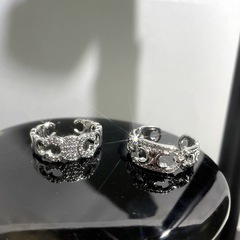 滿鑽凱旋門歐美冷淡風戒指女小眾設計時尚輕奢高級感個性開口戒潮