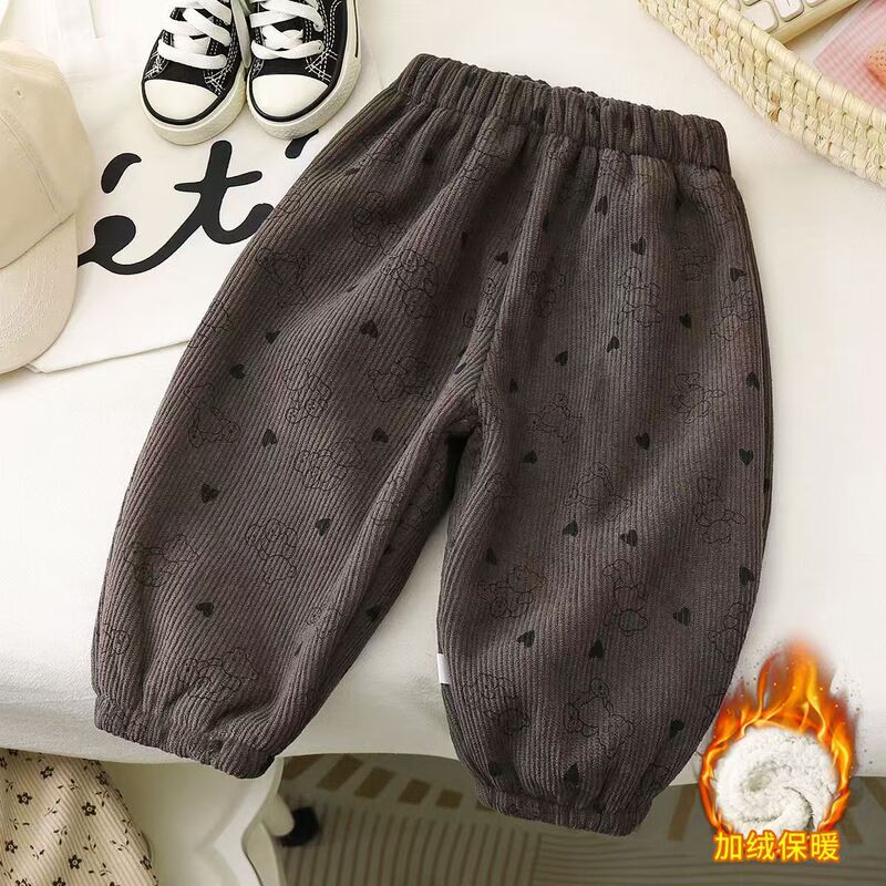 儿童加绒加厚卫裤男女童秋冬款长裤宝宝绒冬季外穿一体绒保暖裤子|undefined