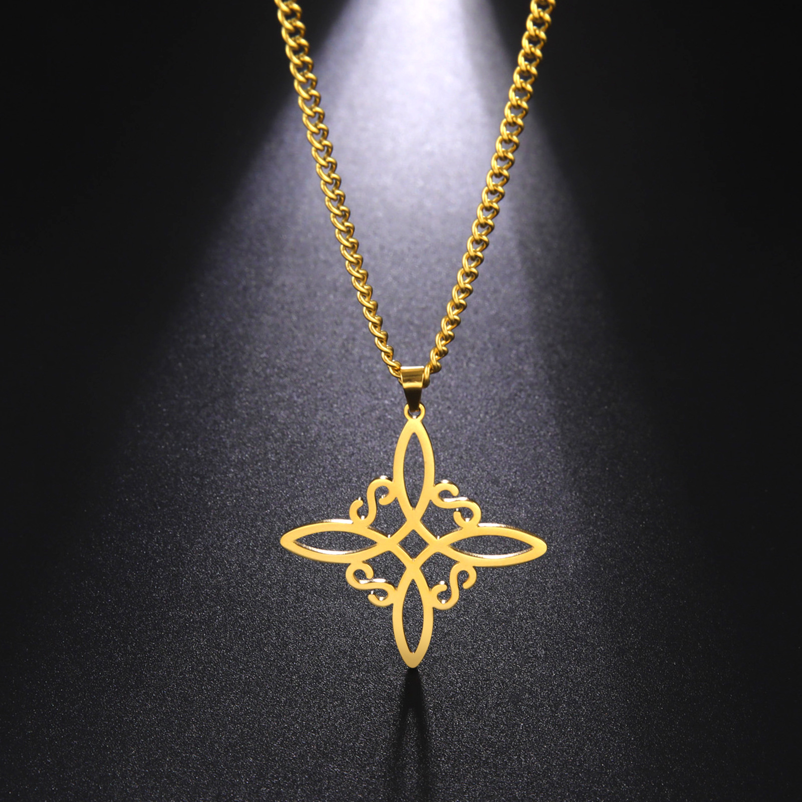 Simple Style Irregular Knot Stainless Steel Titanium Steel Plating Pendant Necklace_colorza_4