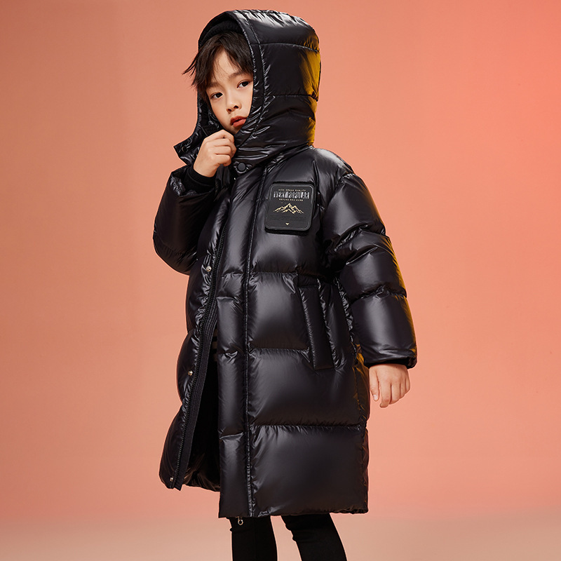 Kinder Daunenjacke Winter 90 weiße Entendaunen Sonne Kinder dicken schwarzen Goldmantel Flut_voghion.com