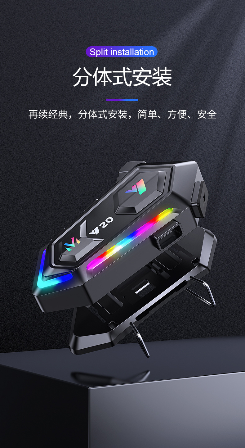Helmet Bluetooth Headset with Colorful Lights, Music Playback, Phone Answering, and Cycling Bluetooth Headset Suitable for Various Helmets