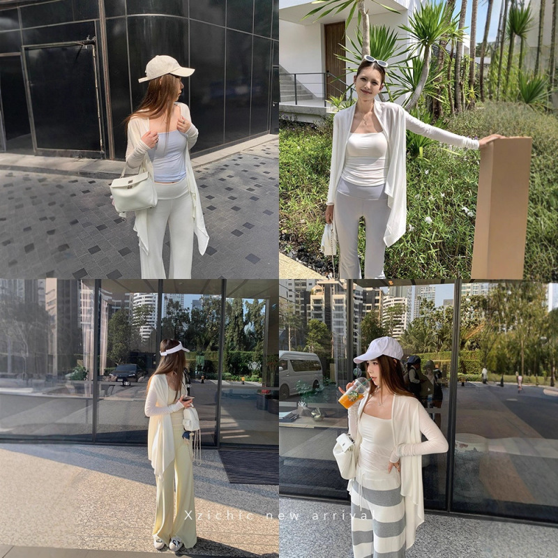Xzichic RO风开衫2.0天丝羊毛下摆不规则披肩领针织衫女春夏防晒|undefined