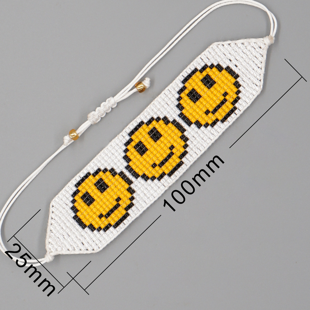 Simple Style Smiley Face Glass Beaded Bracelets display picture 1