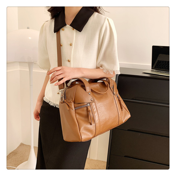 European and American cross-border fashion women's bag 2024 Spring new women's handbag, single-shoulder crossbody bag, simple tote bag undefined