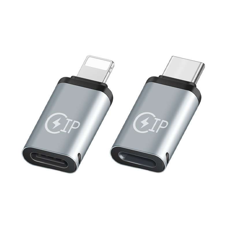 Type-C to Lightning adapter with chip for mobile phone fast charging, data transmission, and audio adapter