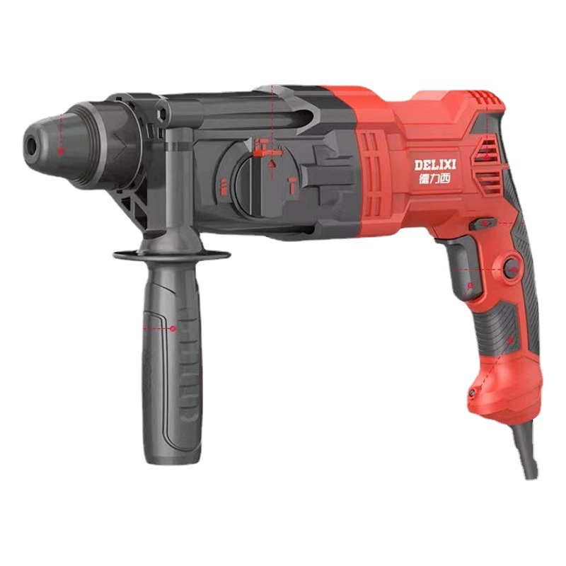 Электрический молоток Delixi, электрическая дрель-отмычка, трехлегкая многофункциональная Ударная дрель высокой мощности, бытовая промышленная дрель по бетону