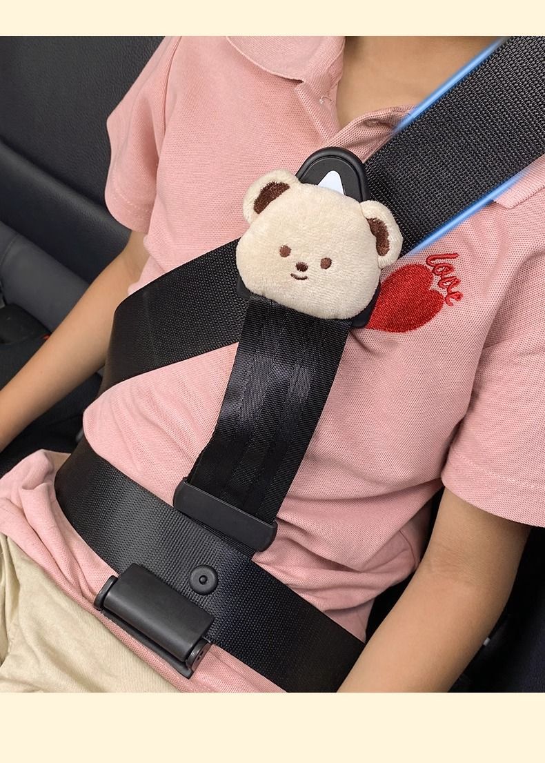 Car Kids Safety Belt Adjustment Retainer Anti-Stranglehold Baby Seat Auxiliary Belt Limiter Cute Shoulder Protector