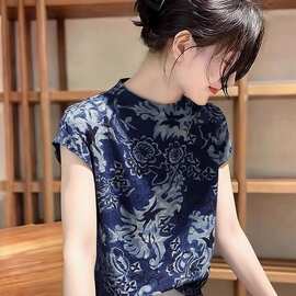 新中式国风印花无袖恤女2026夏季新款宽松显瘦复古百搭气质上衣