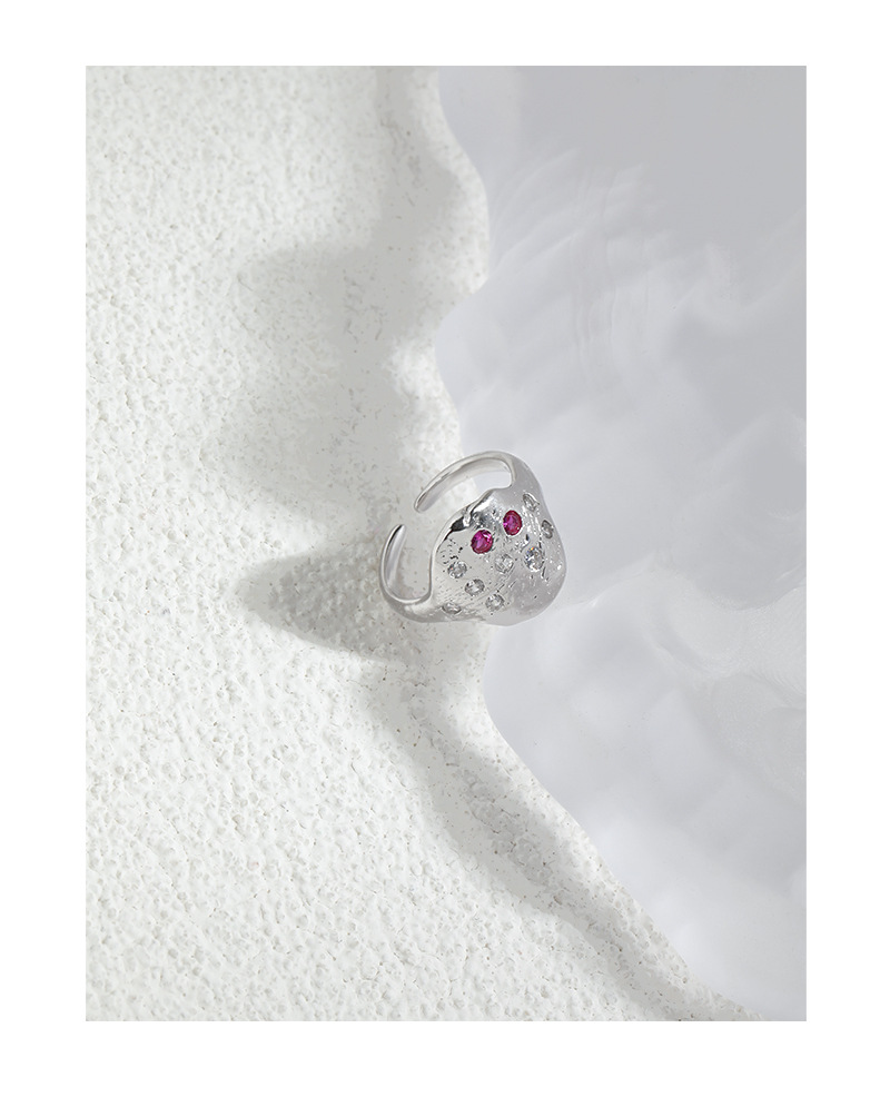 Fashion Geometric Sterling Silver Plating Zircon Open Ring