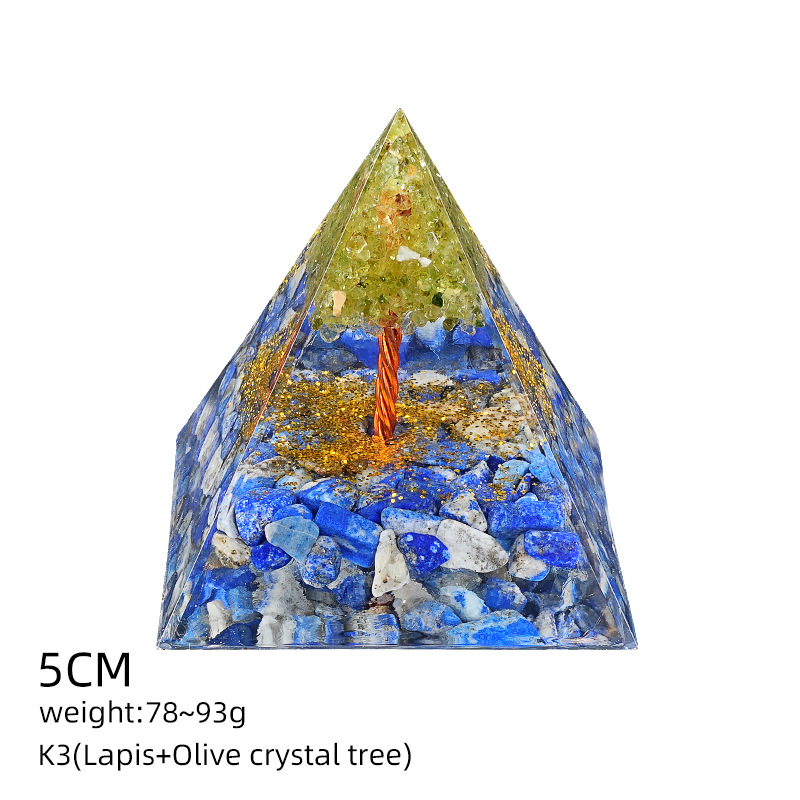 K3青金石+橄榄晶树（5cm金字塔）