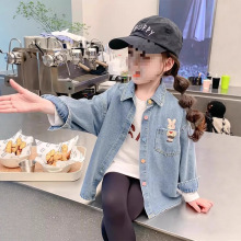 女童牛仔衬衫春秋季2025新款儿童夏款洋气宝宝薄外套上衣春装衬衣