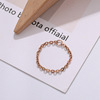 Chain, golden ring, fashionable jewelry, European style, pink gold, wholesale, on index finger