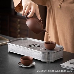 中国式の大きいサイズの長方形の古い錫の壺は家庭用の貯水の乾いた泡の皿の事務室の乾燥した泡の台のお茶のテーブルのお茶を支えます。
