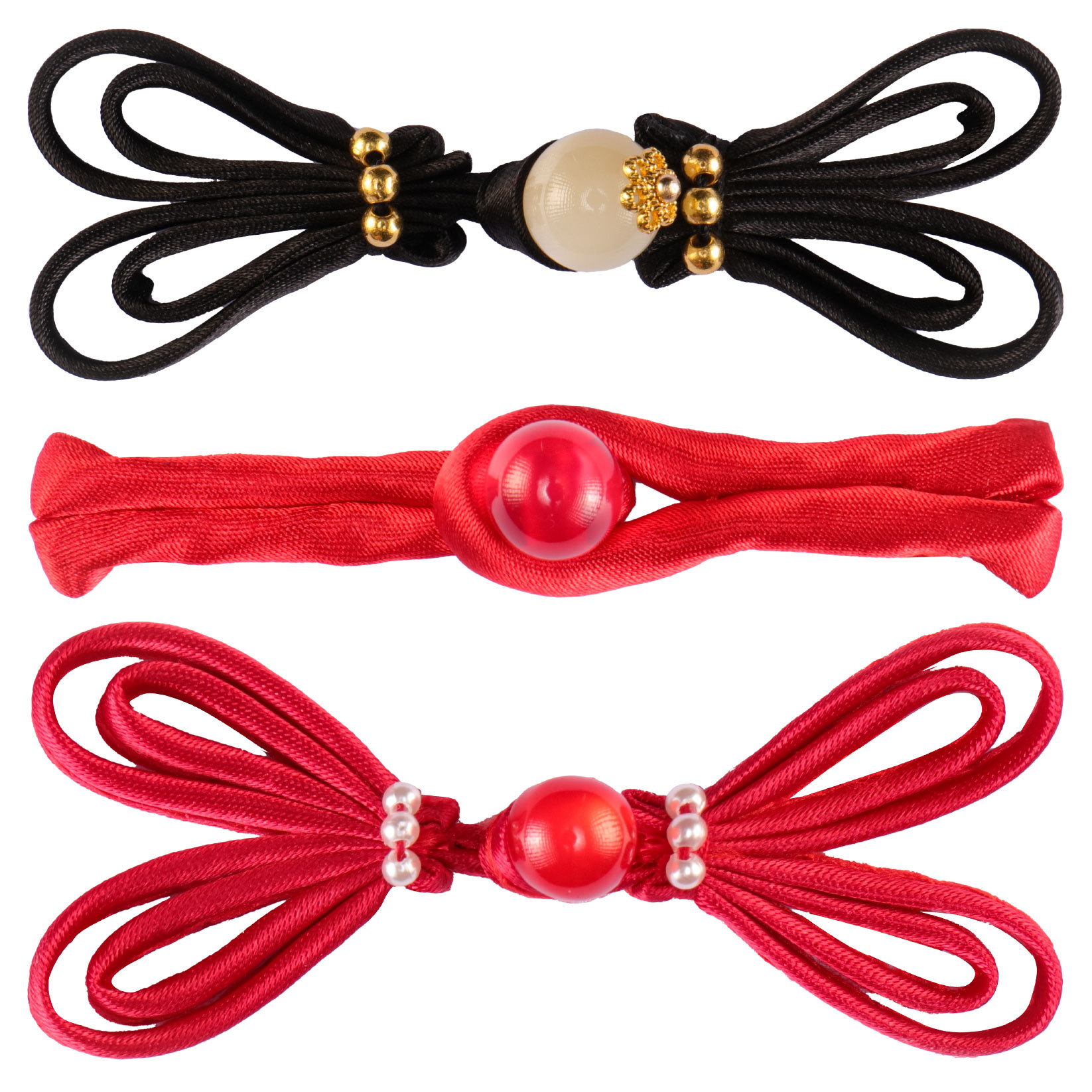 盘扣辅料扣子中式燕尾绕线玉头燕尾三圈复古汉服唐装手工旗袍纽扣