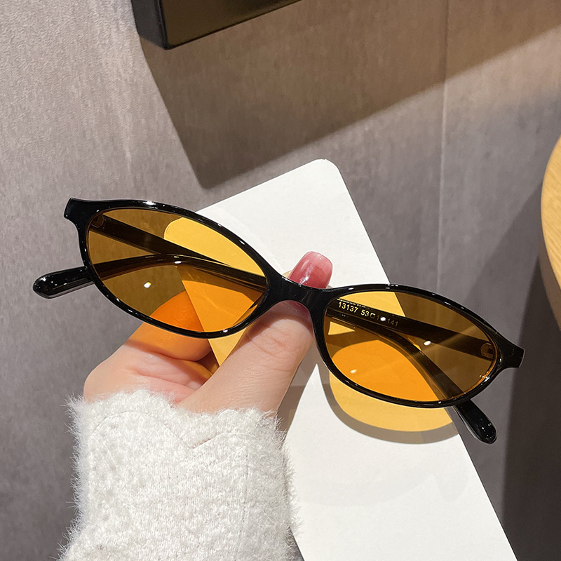 22g Weight Full Frame Glasses Structure Sunglasses Classification Ac, UV400 Protection Lens Material Oval Frame Glasses Style Travel, Party, Stage Occasion Solid Color Pattern Unisex Gender Elegant, Simple Style Style Black Color Elegant Simple Style Solid Color Ac UV400 Protection Oval Frame Full Frame Women's Sunglasses 1