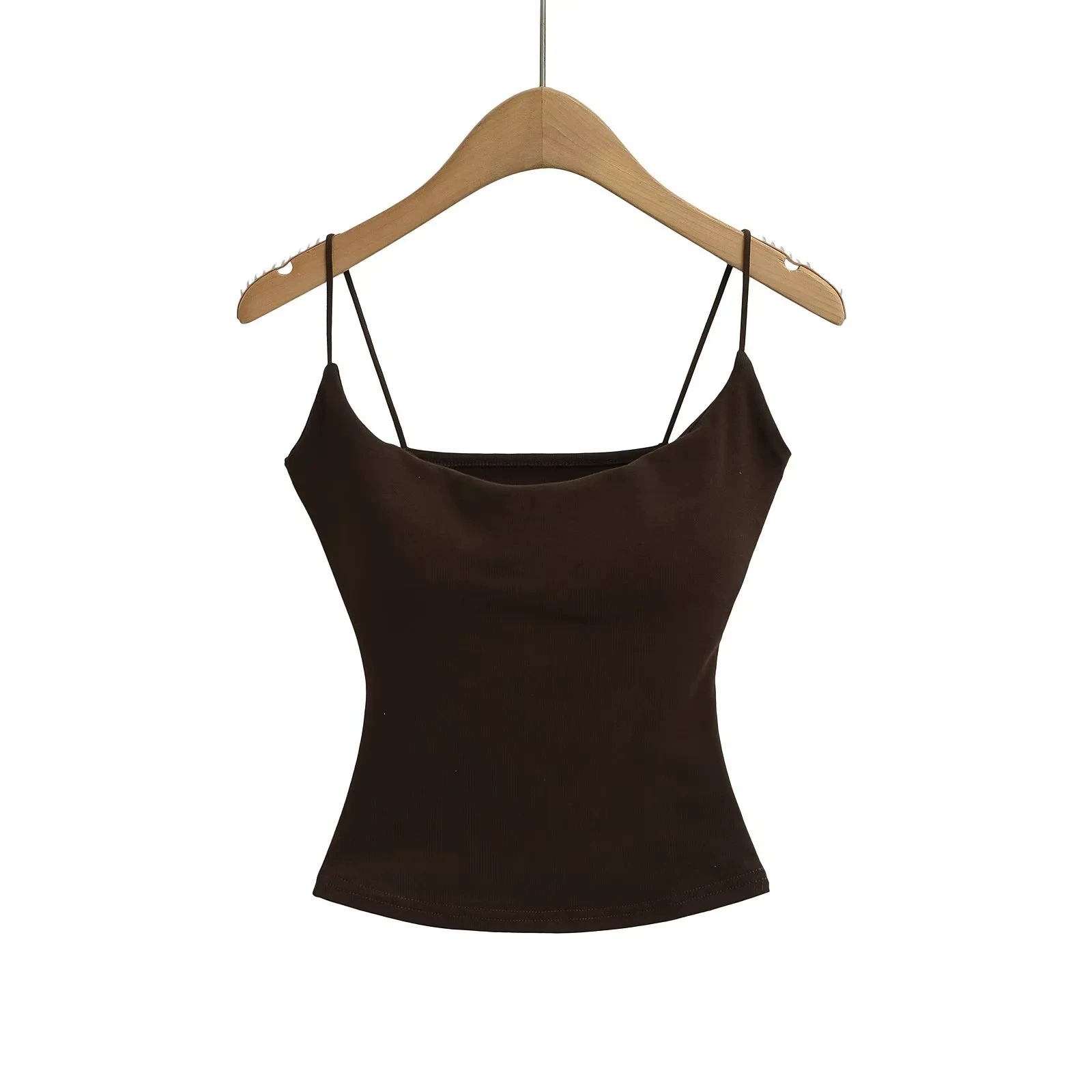 Летний универсальный топ с чашечками, лямки, slim fit, эффект подъема