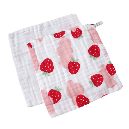 Six-layer gauze square towels for babies, made of 100% cotton poplin, baby mouthguard, thick and absorbent children's face towels