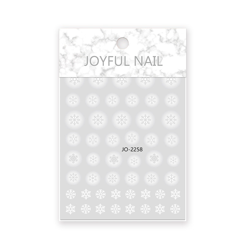 Nuevo estilo japonés hueco copo de nieve uñas pegatinas fresco floración blanco copo de nieve uñas pegatinas con calcomanías adhesivas