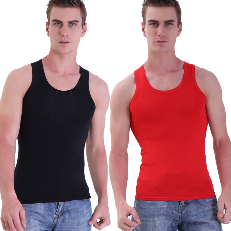 Thin silk soft breathable sports black elastic vest, absorbs sweat and smell