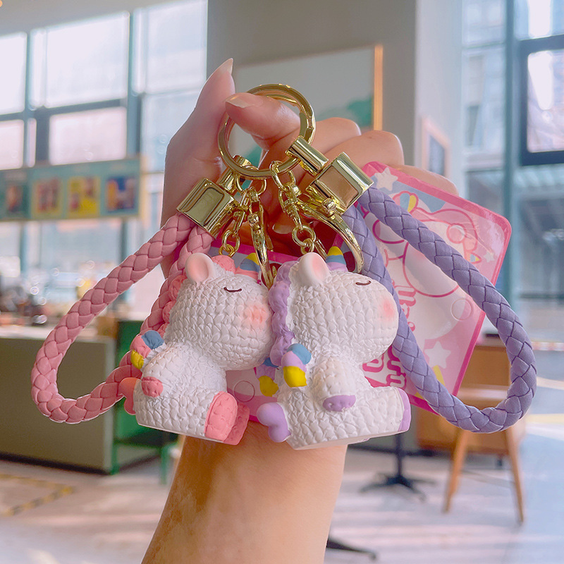 Cute Unicorn Cartoon Keychain Couple Bag Hanging Adornment Bag Fine Doll Car Key Chain Cute Unicorn Cartoon Keychain Couple Bag Hanging Adornment Bag Fine Doll Car Key Chain