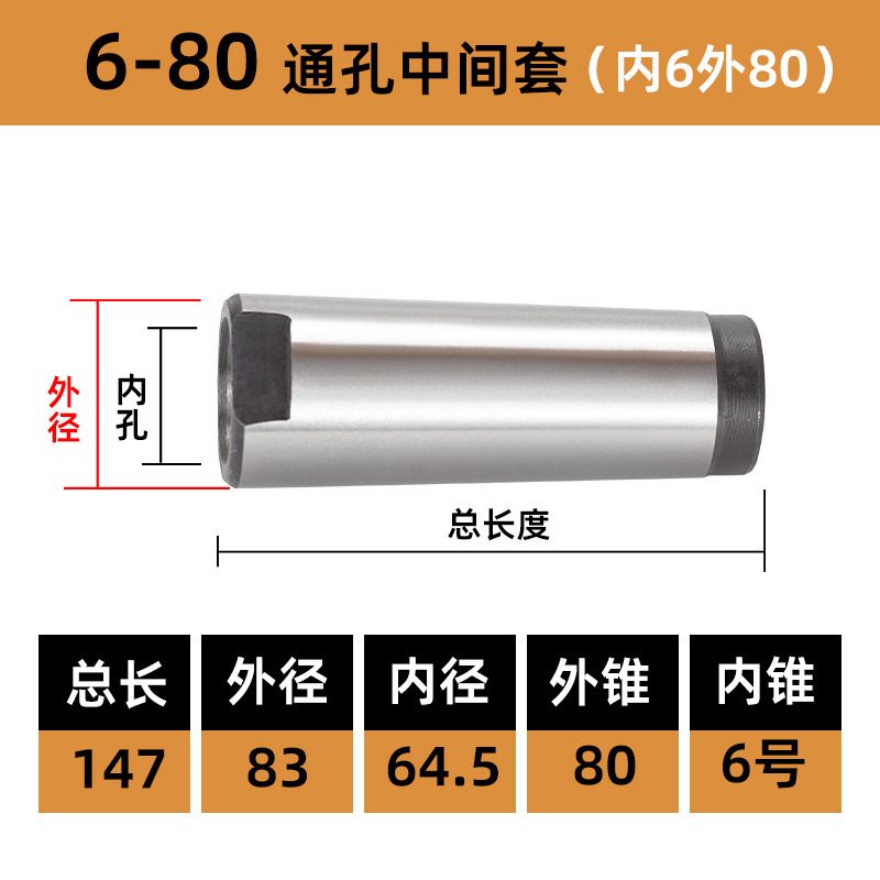 变径套套加长莫氏钻锥机床锥度车床尾座柄钻头套锥柄导2号345中间|undefined