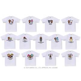 跨境2026新款milo字母印花宽松男女情侣款短袖t恤pe X HelloKitty